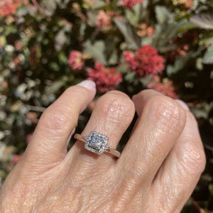 Vintage Princess Cut Diamond Cluster Engagement Ring - Boylerpf