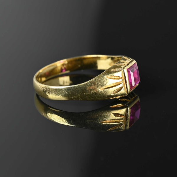 Antique 18K Gold Ruby Ring - Boylerpf