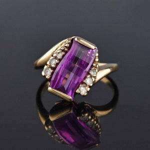 Retro Gold Fancy Cut Color Change Sapphire Ring, Sz 6.5 - Boylerpf