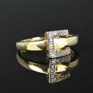 Vintage 14K Gold Diamond Buckle Ring - Boylerpf