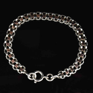 Silver Rose Gold Book Chain Fancy Link Bracelet - Boylerpf