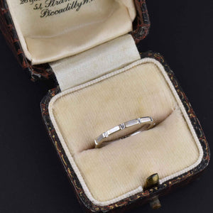 Art Deco 14K White Gold Stacking Wedding Ring - Boylerpf