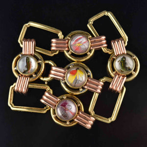 Fine Art Deco 14K Gold Essex Crystal Bracelet, Trout Fishing Lures - Boylerpf