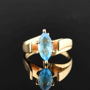 Vintage 10K Blue Topaz Engagement Ring - Boylerpf