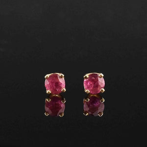 Vintage Ruby 14K Gold Post Stud Earrings - Boylerpf