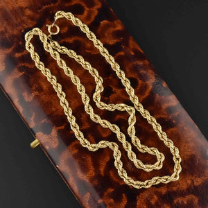Large French Rope Chain 14K Gold Necklace - Boylerpf