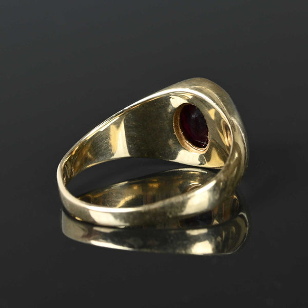 Antique Mens Gold Ruby Signet Ring - Boylerpf