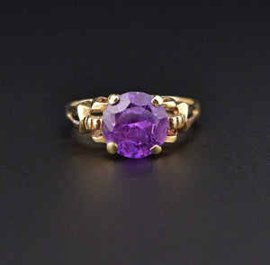 Art Deco Design 14K Gold Color Change Sapphire Ring - Boylerpf