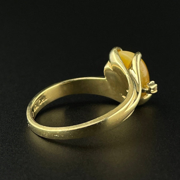 Vintage 10K Gold Tiger's Eye Engagement Ring, Sz 5 1/2 - Boylerpf