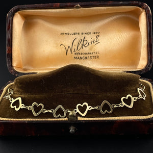 Vintage 9K Gold Heart Chain Bracelet - Boylerpf