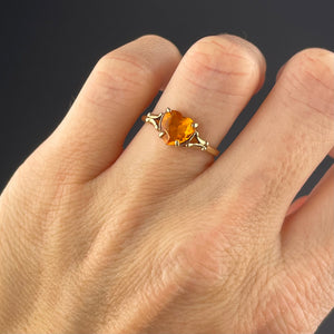 Vintage 10K Gold Golden Sapphire Heart Ring, Sz 5 - Boylerpf