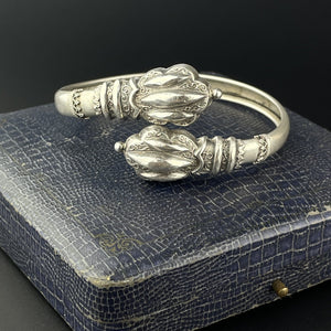 Antique Silver Cuff Bypass Bracelet - Boylerpf